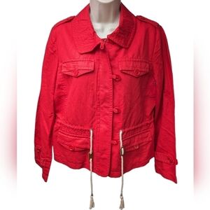 Talbot Utility Style Linen Blend Jacket Sz 6